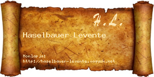 Haselbauer Levente névjegykártya